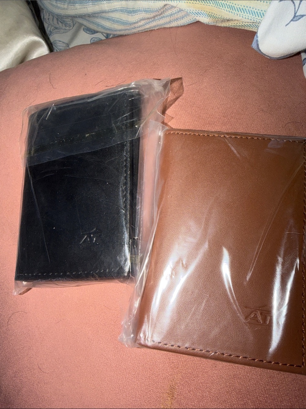 American Tourister Leather Trifold Wallets in Black and Brown
